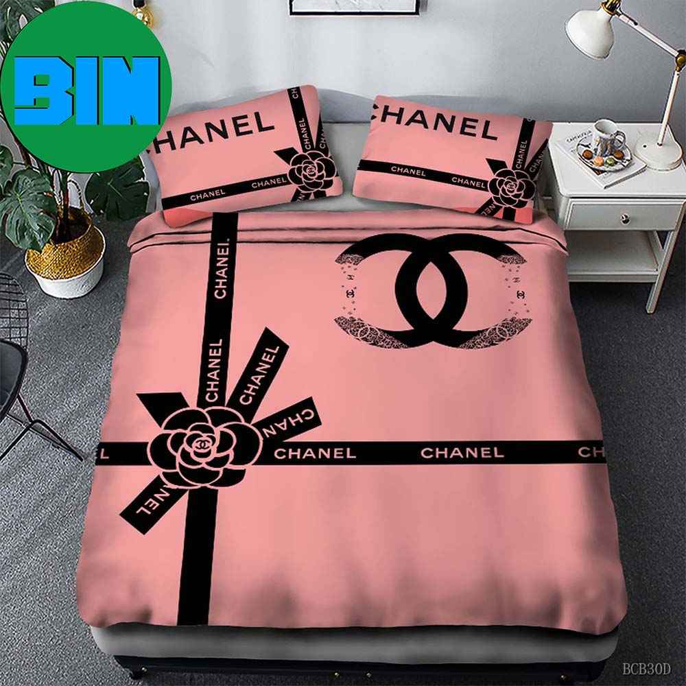 pink chanel bathroom set
