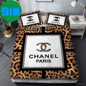 Chanel Paris Leopard Background Pattern Luxury Brand Bedding Set