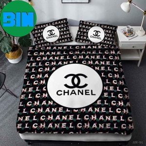 Best Chanel White logo in Black Background Bedroom Set - REVER LAVIE