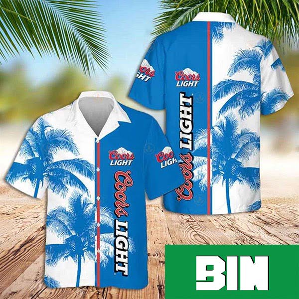 Coors Light Hawaiian Shirt Coconut Trees Summer 2023 Hawaiian Shirt