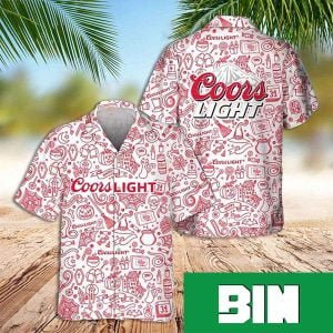 Coors Light Hawaiian Shirt Doodle Art Summer 2023 Hawaiian Shirt