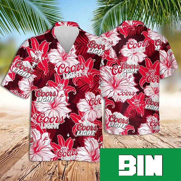 Coors Light Hawaiian Shirt Red Floral Stunning Summer 2023 Hawaiian Shirt