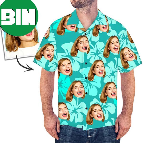 Custom Face Funny Flowers Design Personalized Aloha Beach Summer 2023 Hawaiian Shirt