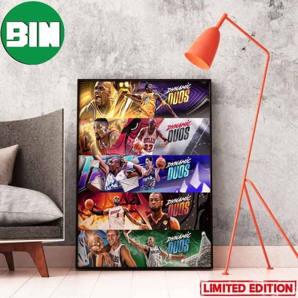 Dynamic Duos Banner Art Created for NBA 2K23 Los Angeles Lakers Chicago Bulls Miami Heat Home Decor Poster-Canvas