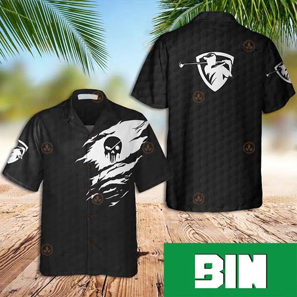 Hawaiian Shirt The Golf Skull Black Version Golf Summer 2023 Hawaiian Shirt