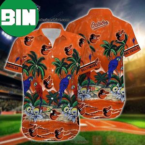 Hottend Baltimore Orioles Tropical Sea And Parrots Summer 2023 Hawaiian Shirt