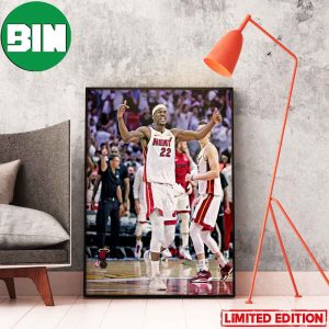 Jimmy Butler Miami Heat Unsigned Fanatics Authentic Celebrating Game 4 Win Home Decor Poster-Canvas
