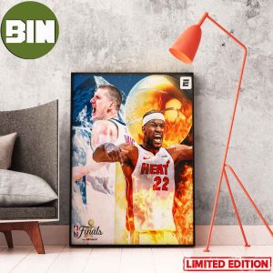 Jimmy Butler vs Nikola Jokic Denver Nuggets and Miami Heat 2023 NBA Finals poster-Canvas
