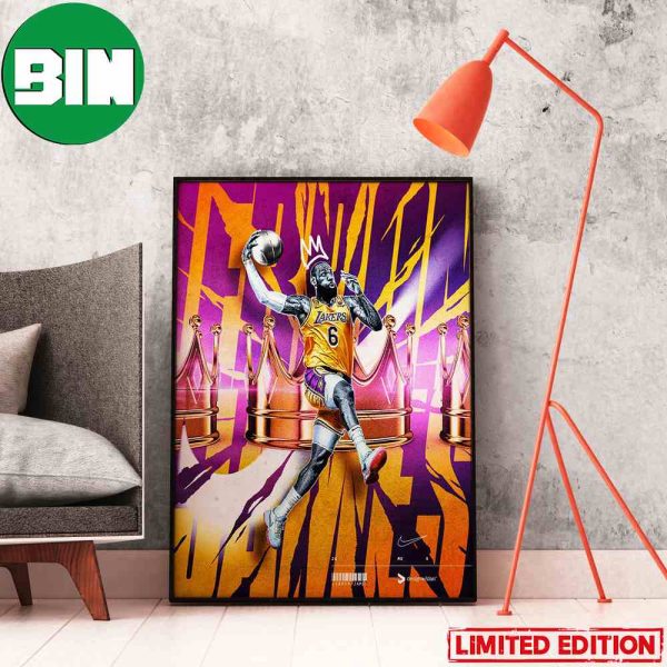 LeBron James King James Los Angeles Lakers NBA Playoffs 2023 Home Decor Poster-Canvas