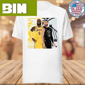 Los angeles lakers And golden state warriors james lebron vs steph curry playoffs 2023 art Trending T-Shirt
