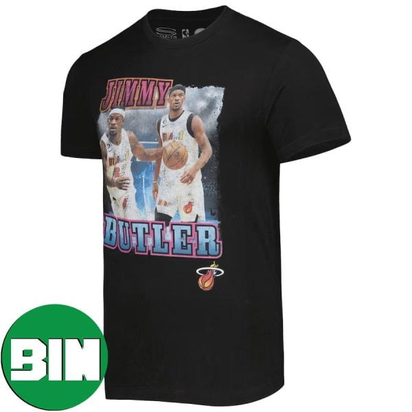Miami Heat Jimmy Butler Stadium Essentials Black City Edition Double Double Player T-Shirt