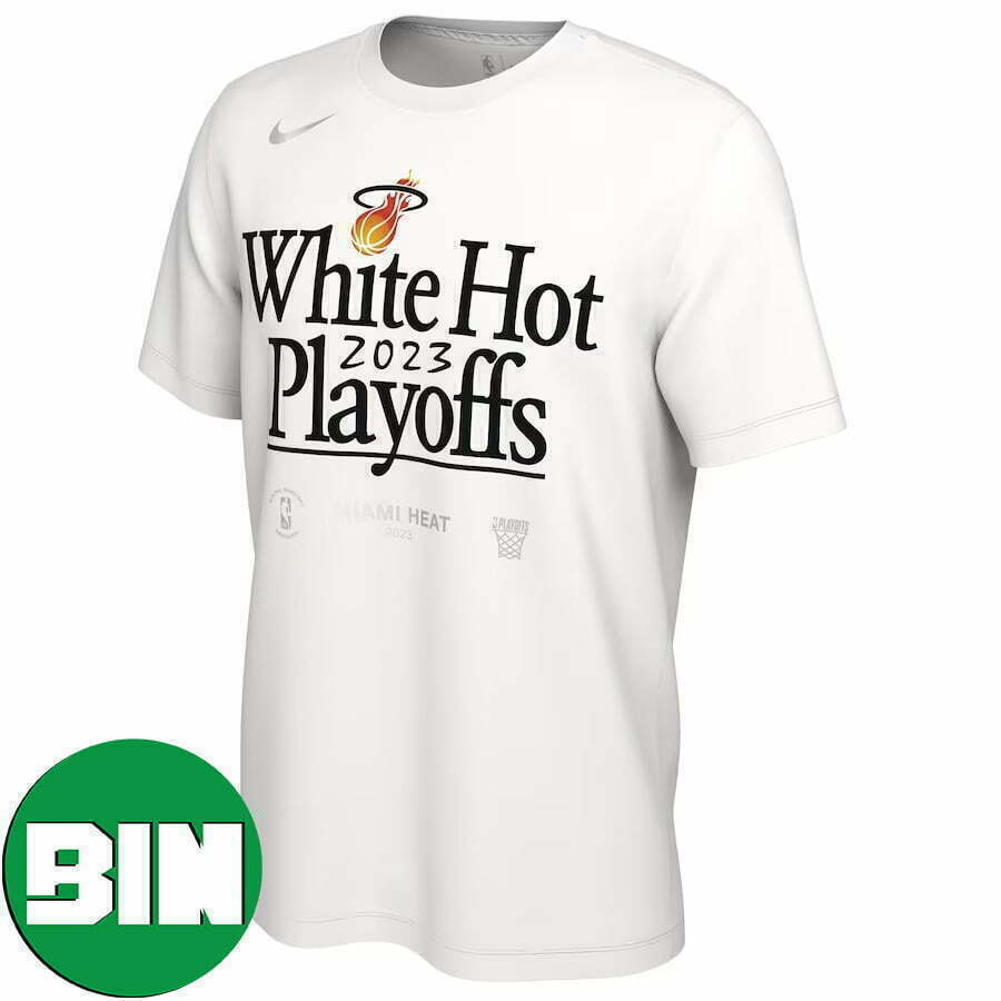 Miami Heat Nike White 2023 NBA Playoffs Mantra T-Shirt - Binteez