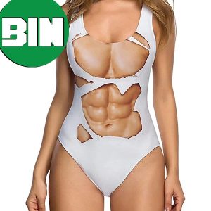 Muscle White Ugly One Piece Summer Swimsuit-Bikini
