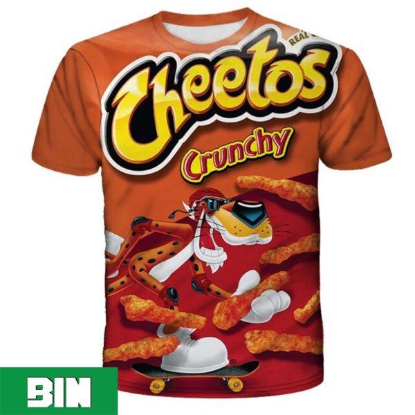 New Hip Hop Fashion 3D Cheetos Fast Food Loose Summer 2023 All Over Print Shirt