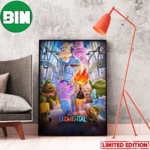 Next Stop Element City Check Out This New Poster For Disney And Pixar Elemental Home Decor Poster-Canvas