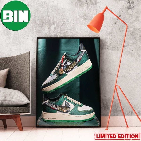 Nike Air Force 1 Low Jade Dragon Kicks Finder Sneaker Home Decor Poster-Canvas