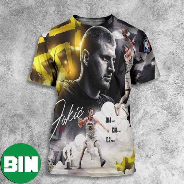 Nikola Jokic The Best Player In The League NBA Playoffs 2023 Denver Nuggets Signatures All Over Print Shirt