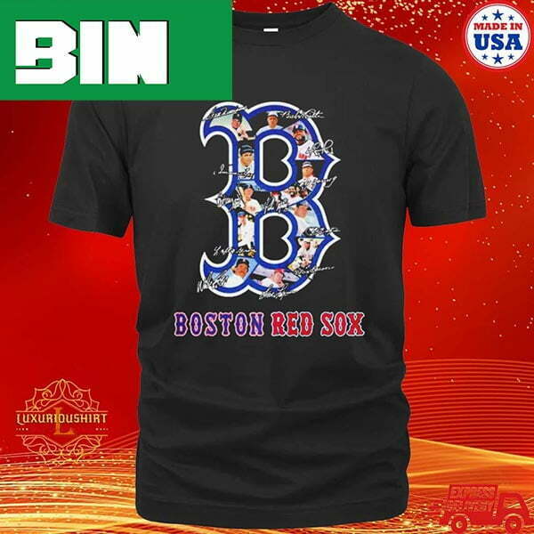 Official Boston Red Sox Team Baseball 2023 Signatures Trending T-Shirt