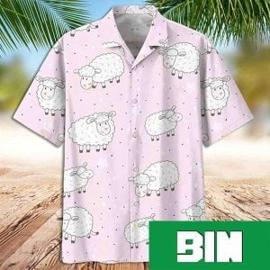 Pink Hawaiian Shirt Sheep Illustration Design Summer 2023 Hawaiian Shirt