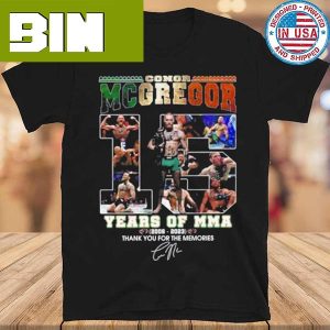 Premium Conor mcgregor 15 years of mma 2008 2023 thank you for the memories Treding T-Shirt