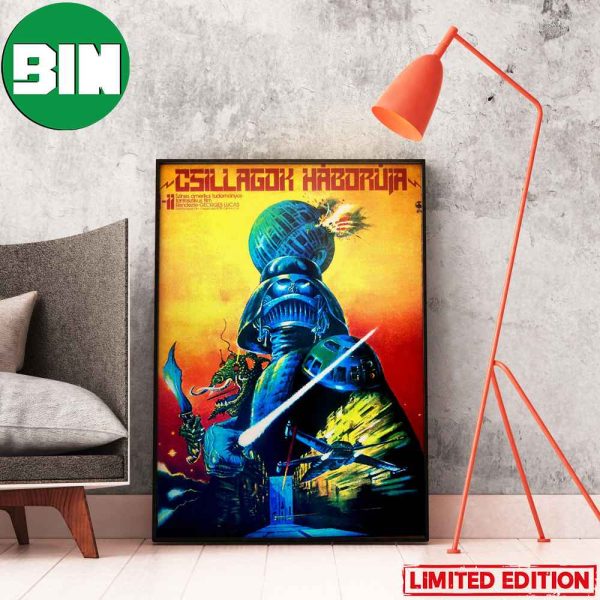 Star Wars Hungarian Movie Poster Darth Vader Jedi Empire Skywalker Home Decor Poster-Canvas