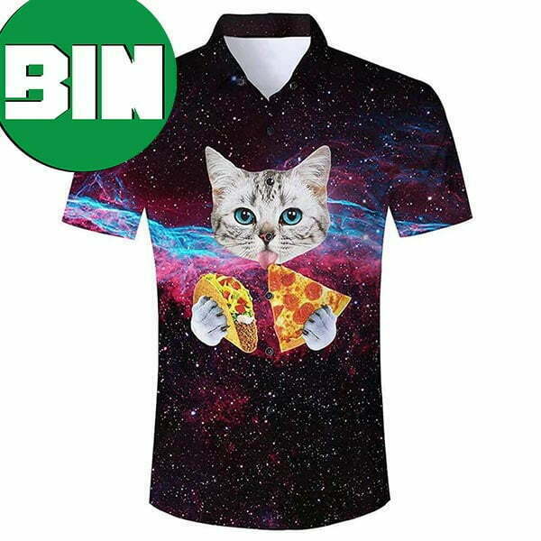 Black Galaxy Taco Cat Funny Hawaiian Shirt