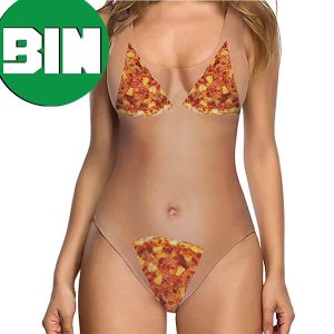 Three Piece Pizza Funny One Piece Summer Swimsuit-Bikini