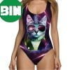 Vintage Astronaut Cat Ugly Summer One Piece Summer Swimsuit-Bikini