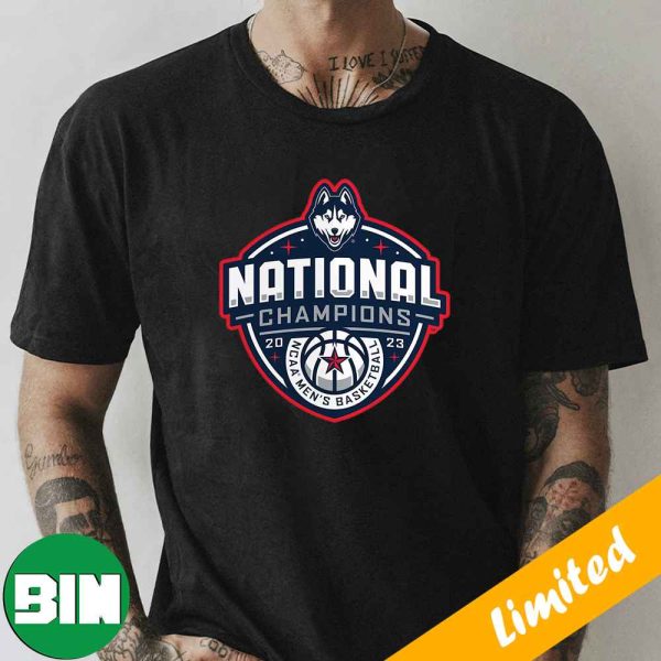 UCONN Huskies Fanatics Branded 2023 NCAA Men’s Basketball National Champions Logo Fan Gifts T-Shirt