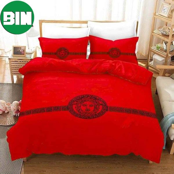 Versace Red Luxury Brand Duvet Cover Bedding Set