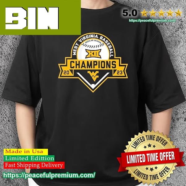 West Virginia Mountaineers 2023 Big 12 Baseball Regular Season Champions Trending T-Shirt