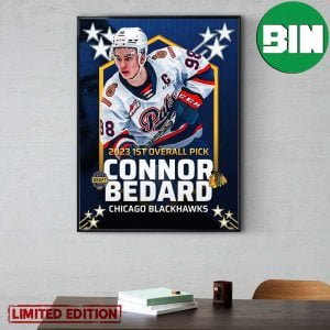 1st Overall Pick Connor Bedard Chicago Blackhawks NHL Draft 2023 Home Decor Poster Canvas