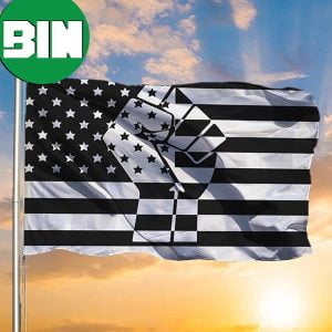 All Black American Flag Raised Fist Blacked Out American Flag Black Power Outdoor Indoor Decor 2 Sides Garden House Flag