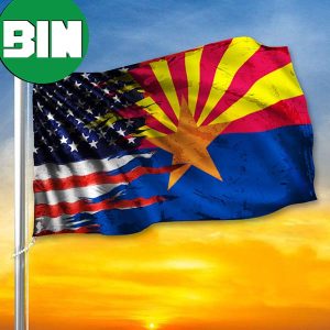 American Flag And Arizona State Flag Arizona Pride Patriot Merch 4th Of July Outdoor Decor 2 Sides Garden House Flag