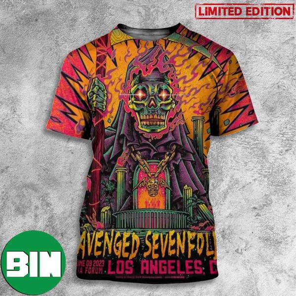 Avenged Sevenfold June 9 2023 KIA Forum Los Angeles CA 3D T-Shirt