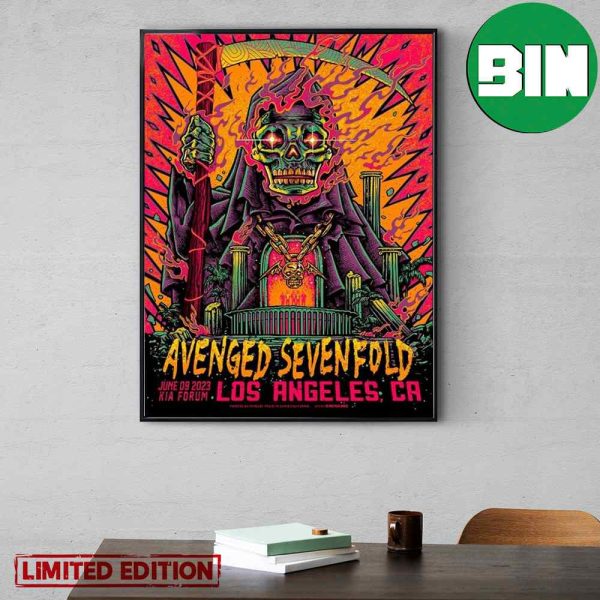 Avenged Sevenfold June 9 2023 KIA Forum Los Angeles CA Home Decor Poster Canvas