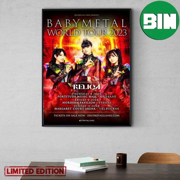 Babymetal World Tour 2023 Destroy All Lines Presents Home Decor Poster-Canvas