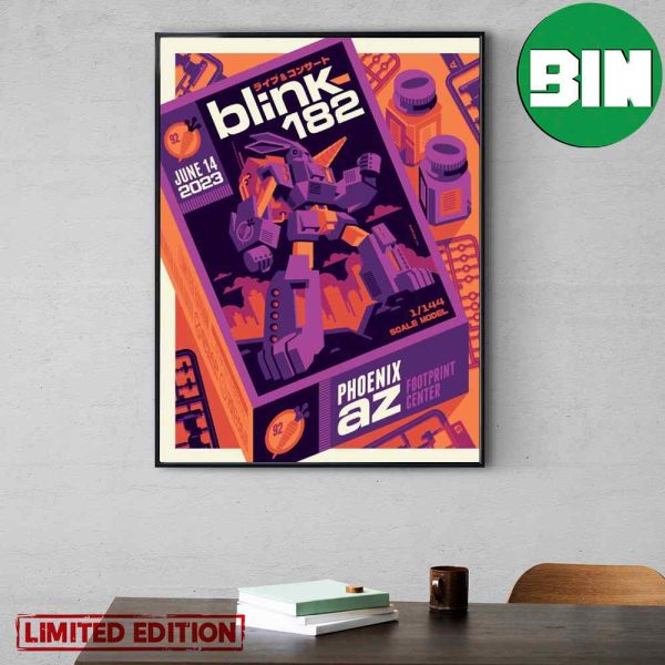 Blink-182 June 14 2023 Phoenix AZ Footprint Center Home Decor Poster Canvas