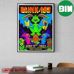 Blink-182 June 17th 2023 Los Angeles California BMO Stadium Home Decor Poster Canvas