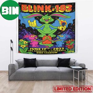 Blink-182 June 17th 2023 Los Angeles California BMO Stadium Home Decor Poster Tapestry
