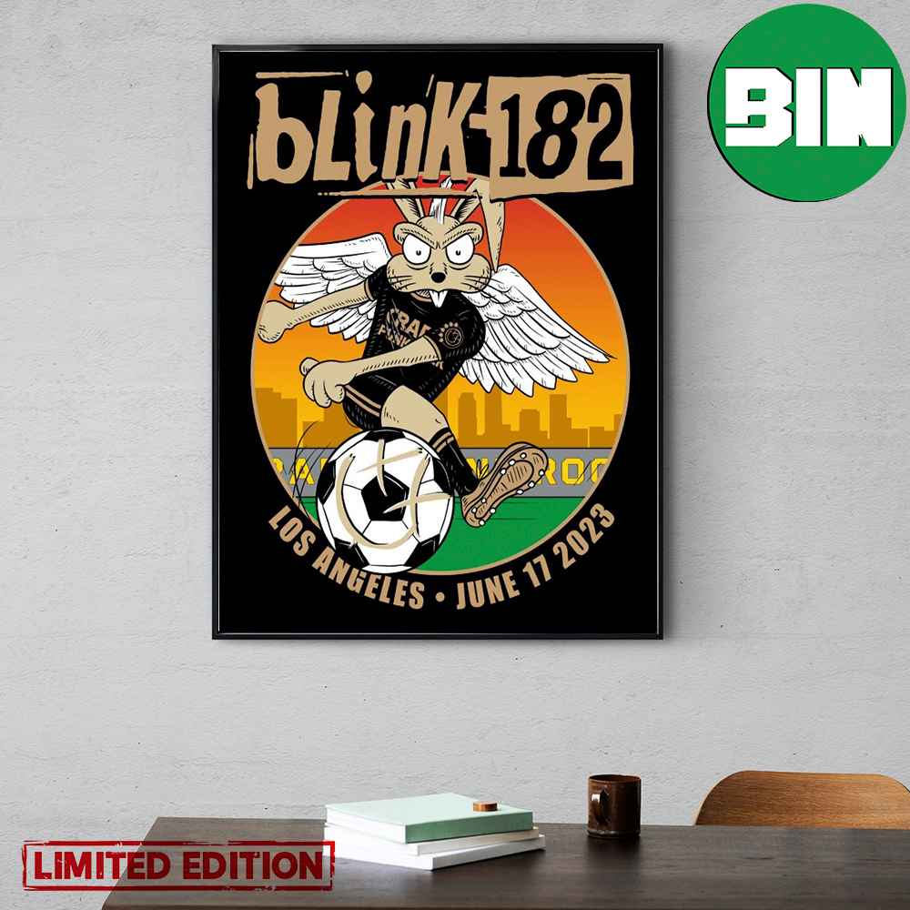 Official Blink-182 Bmo Stadium Los Angeles CA 2023 poster shirt in 2023