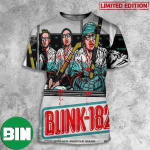 Blink-182 Seattle Event Poster x Seattle Kraken June 25 2023 All Over Print T-Shirt