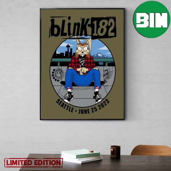 Blink-182 Seattle Event Tee x Seattle Kraken June 25 2023 Home Decor Poster Canvas