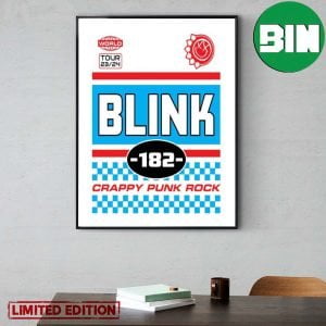 Blink-182 World Tour 2023 2024 Crappy Punk Rock BMXer Poster Canvas