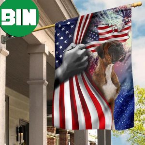 Boxer And American Flag Dog Patriotic 4Th Of July Independence Day Dog Owner Home Decor 2 Sides Garden House Flag