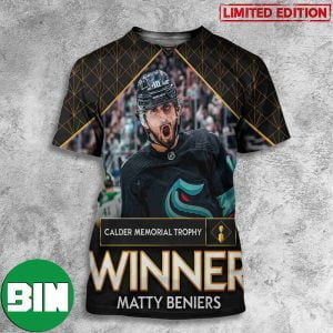 Calder Memorial Trophy Winner Matty Beniers NHL Awards 2023 3D T-Shirt