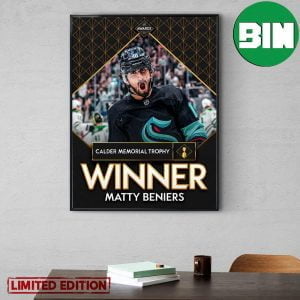 Calder Memorial Trophy Winner Matty Beniers NHL Awards 2023 Poster Canvas