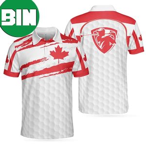 Canada Flag Golf Texture Maple Leaves Best Golf Polo Shirt