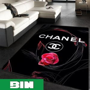 Chanel Area Rugs Hot 2023 Fashion Brand Mix Rose Rug Home Decor