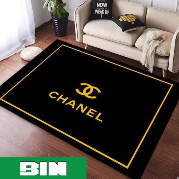 Chanel Black Luxury Area Rug For Living Room Hot 2023 Home Decor